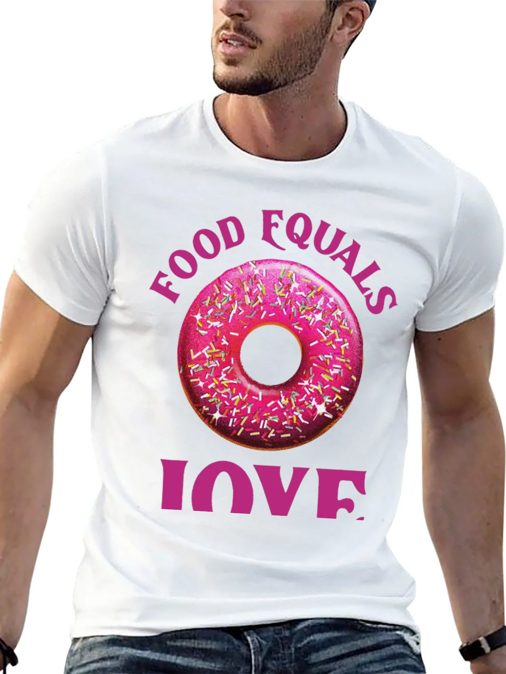 Food Equals Love T-Shirt Donut Design product image 4