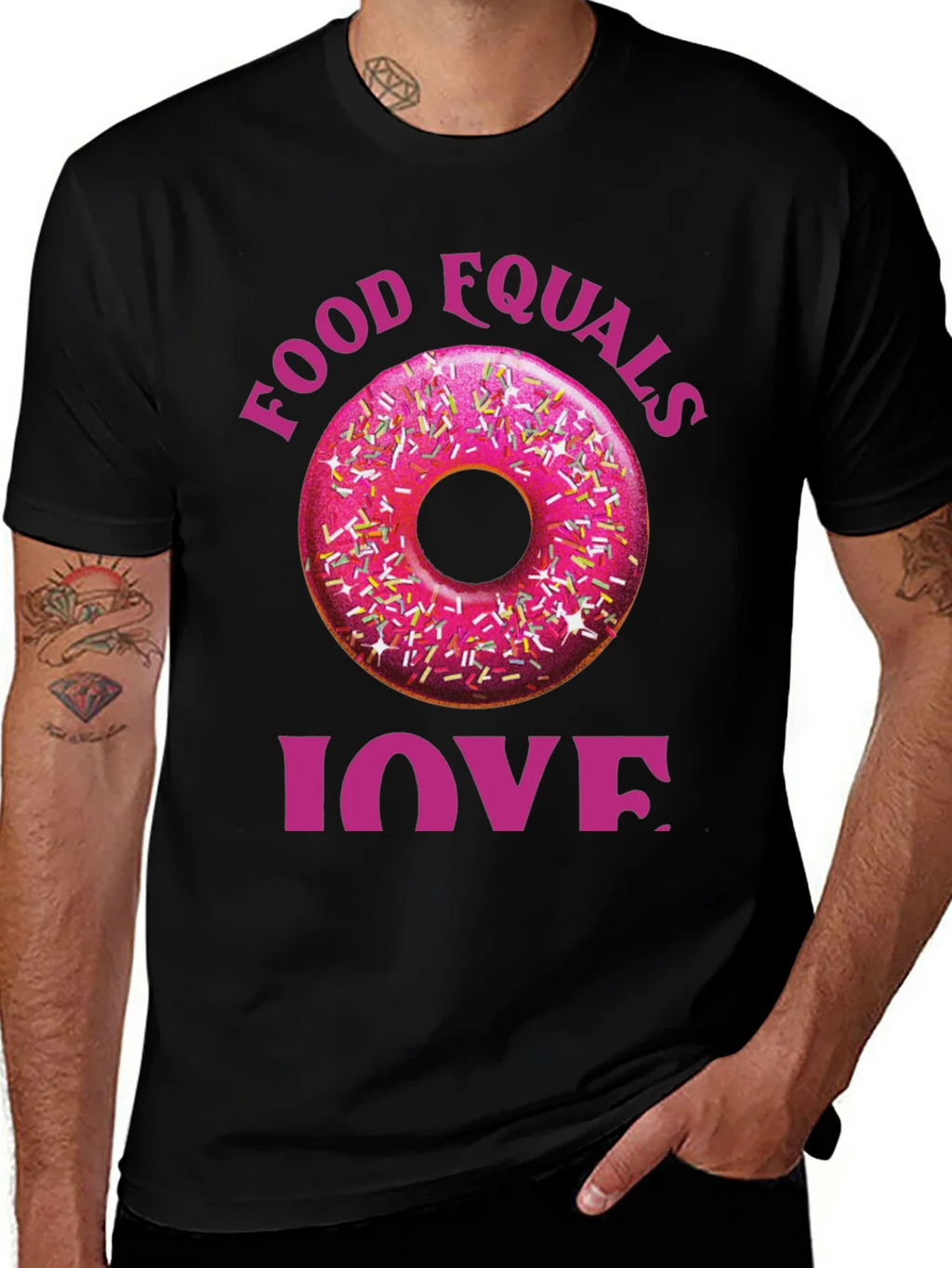 Food Equals Love T-Shirt Donut Design product image 1