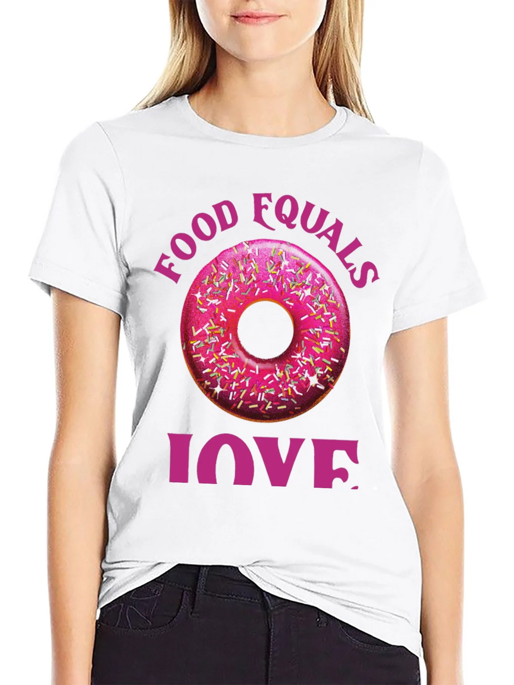 Food Equals Love T-Shirt Donut Design product image 11
