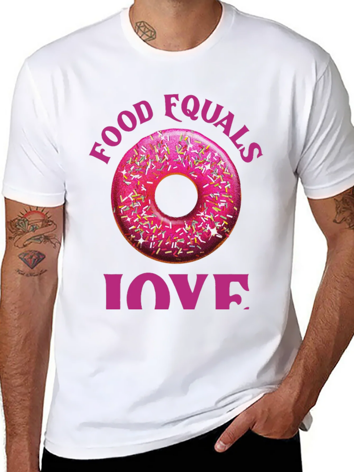 Food Equals Love T-Shirt Donut Design product image 10
