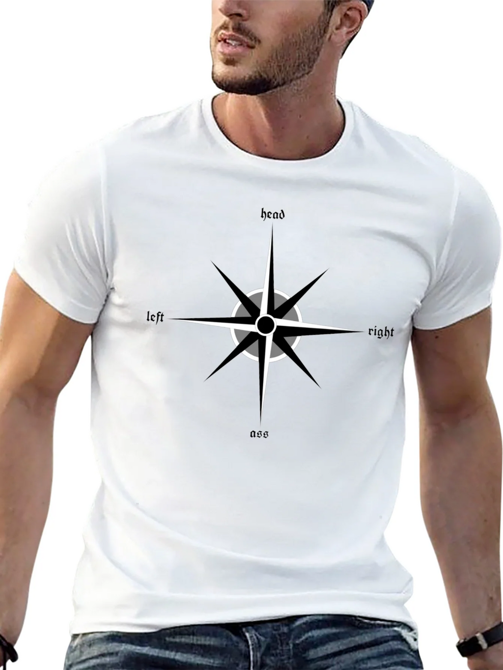 Directional Compass Black Graphic Tee product image 4