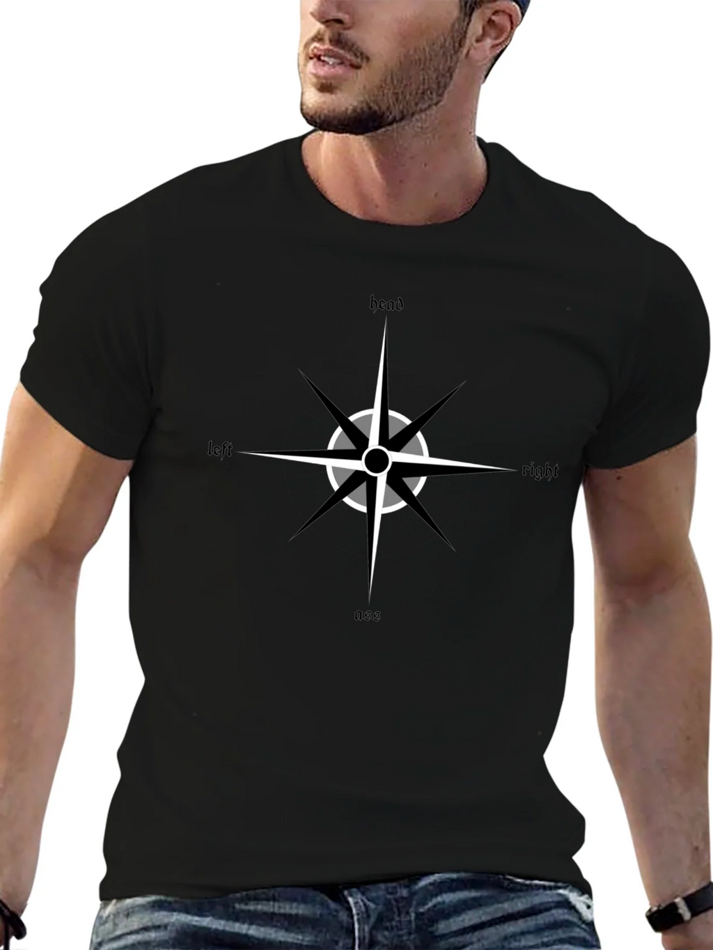 Directional Compass Black Graphic Tee product image 9