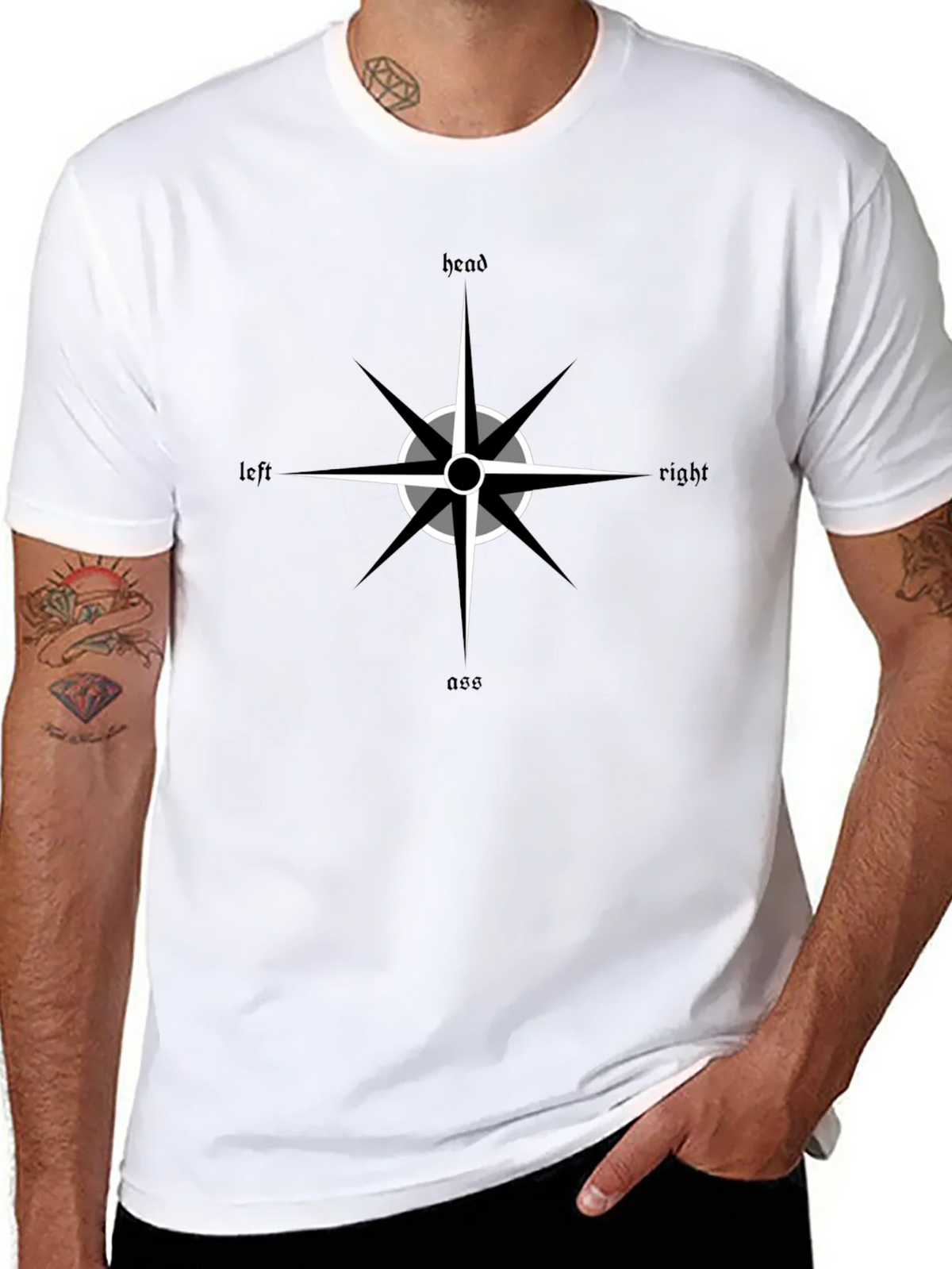 Directional Compass Black Graphic Tee product image 10