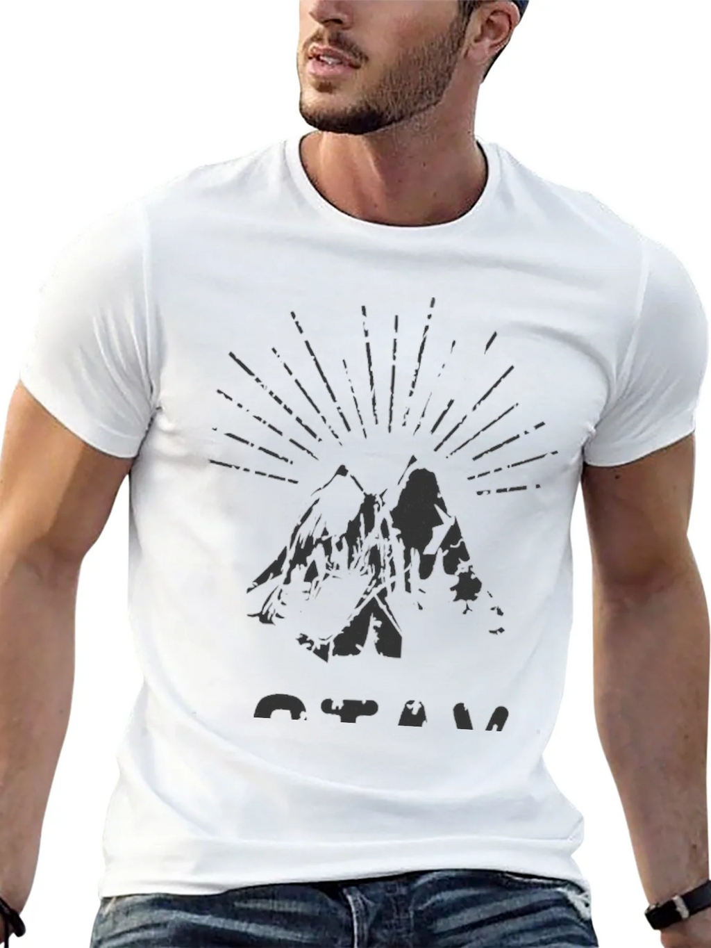 Mens Black Mountain Graphic Tee product image 4