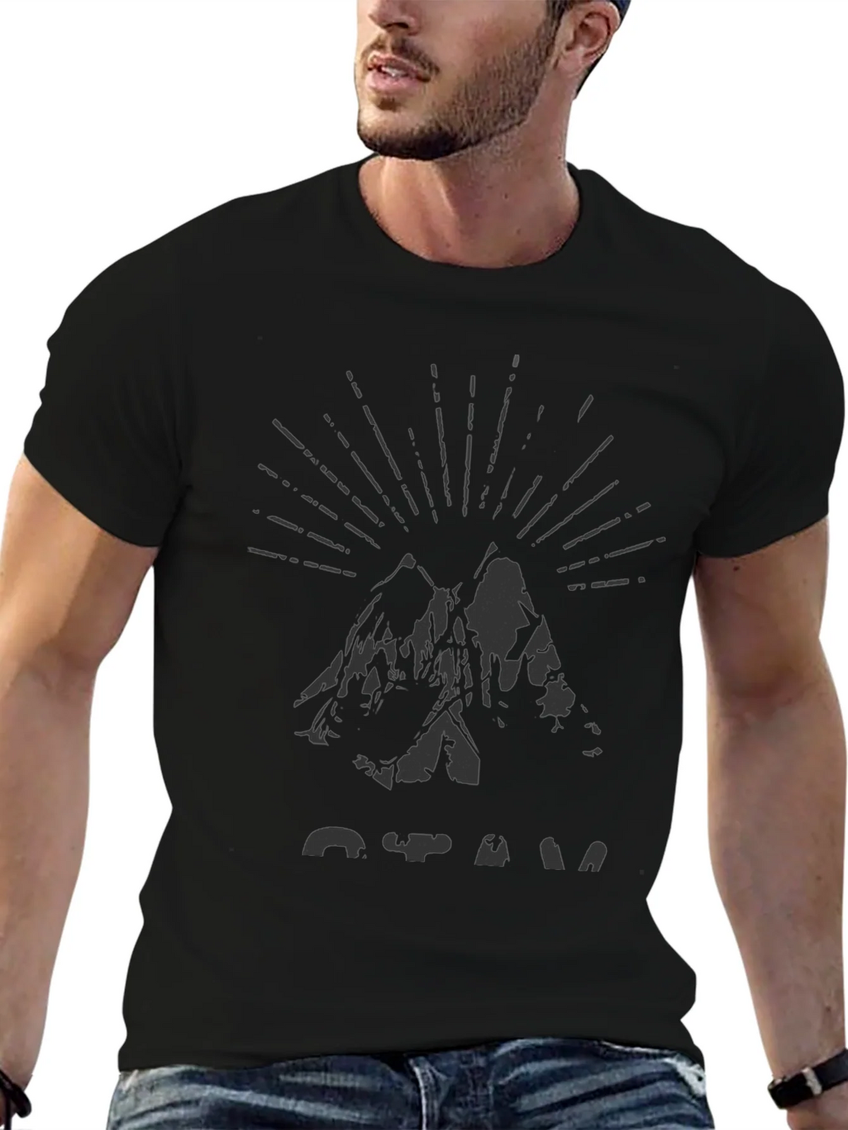 Mens Black Mountain Graphic Tee product image 9