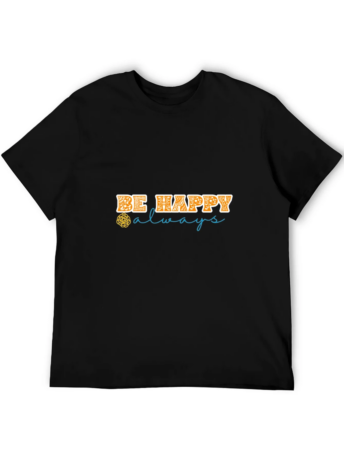Be Happy Always Black Graphic Tee product image 8