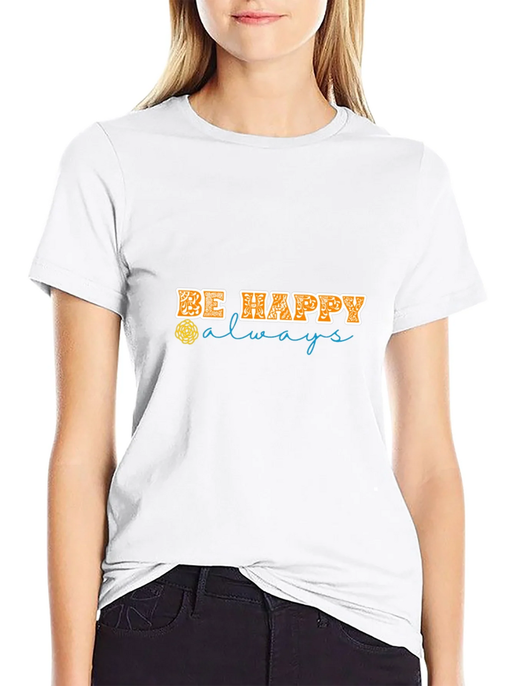 Be Happy Always Black Graphic Tee product image 11