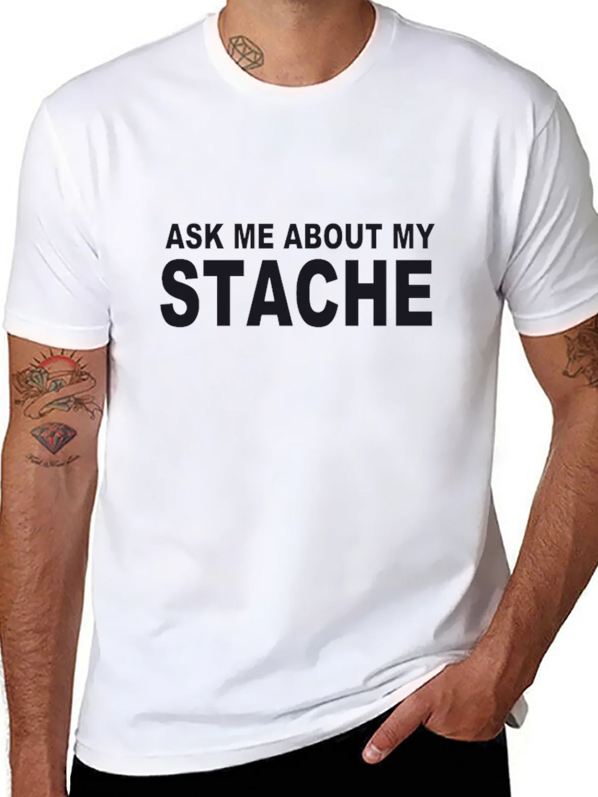 Ask Me About My Stache Graphic Tee product image 10