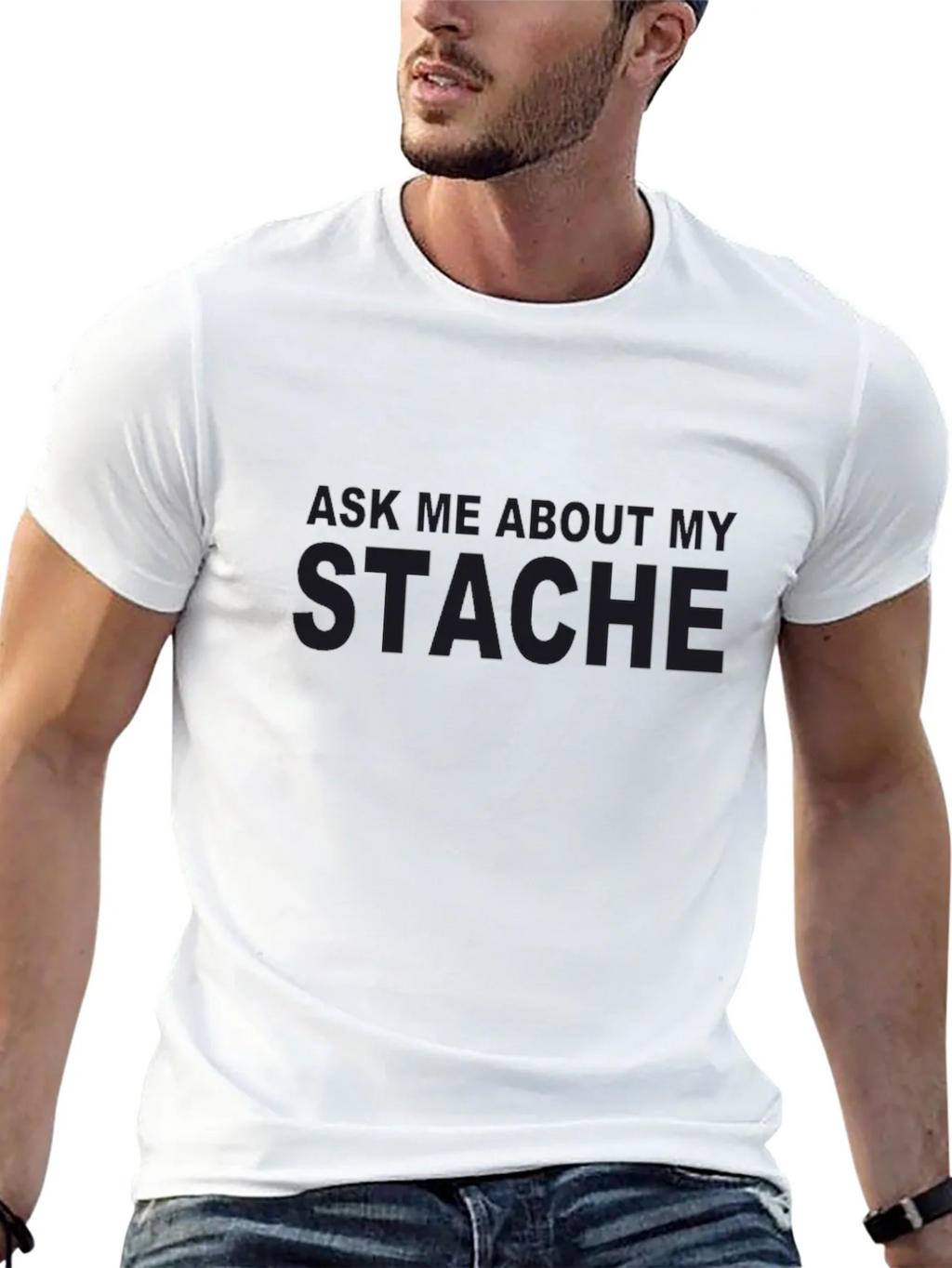 Ask Me About My Stache Graphic Tee product image 4