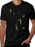 Mushroom Print Black T-Shirt - Funky Casual Style product image 1