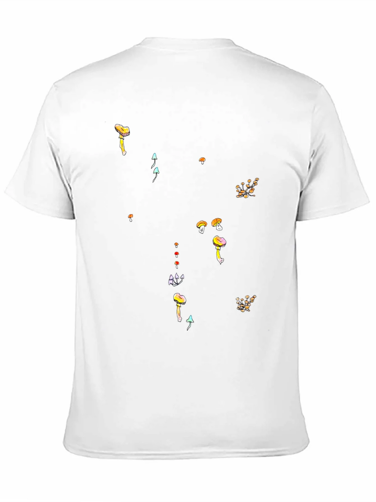 Mushroom Print Black T-Shirt - Funky Casual Style product image 2