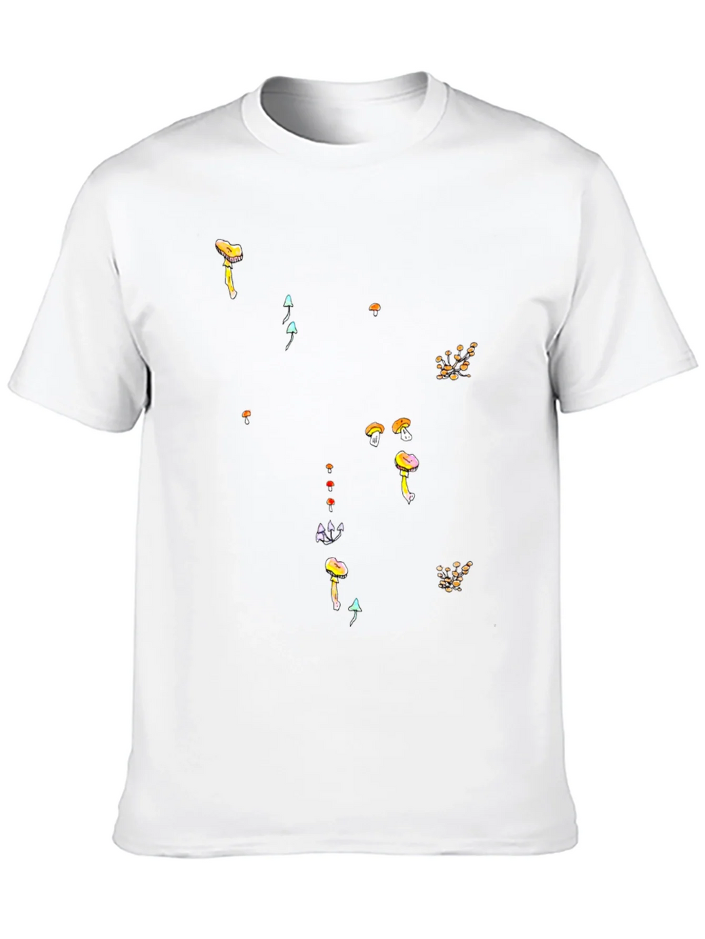 Mushroom Print Black T-Shirt - Funky Casual Style product image 12
