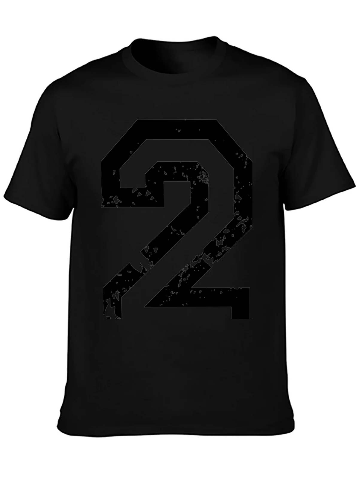 Distressed Number 2 Graphic Black T-Shirt product image 6