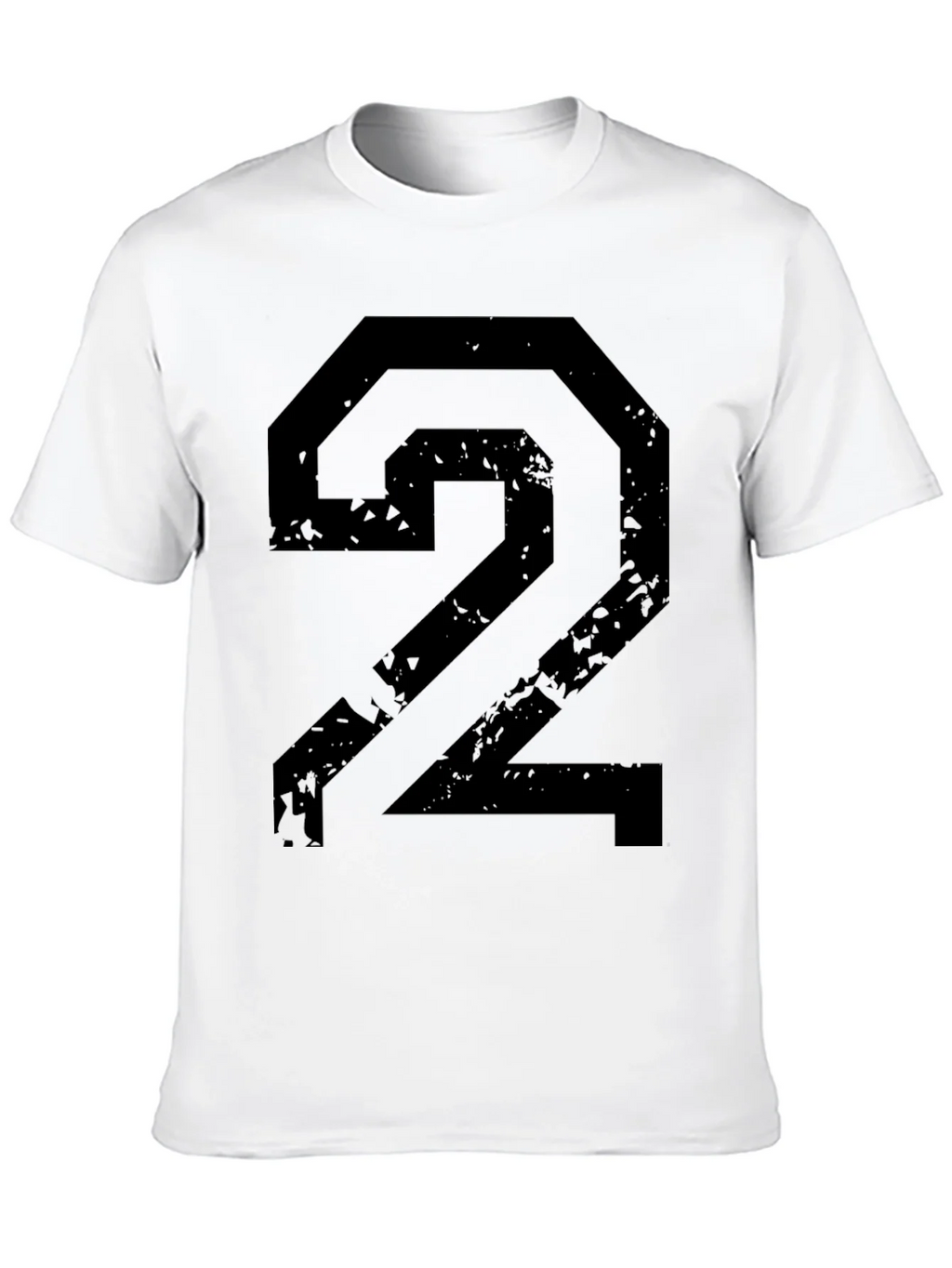 Distressed Number 2 Graphic Black T-Shirt product image 12