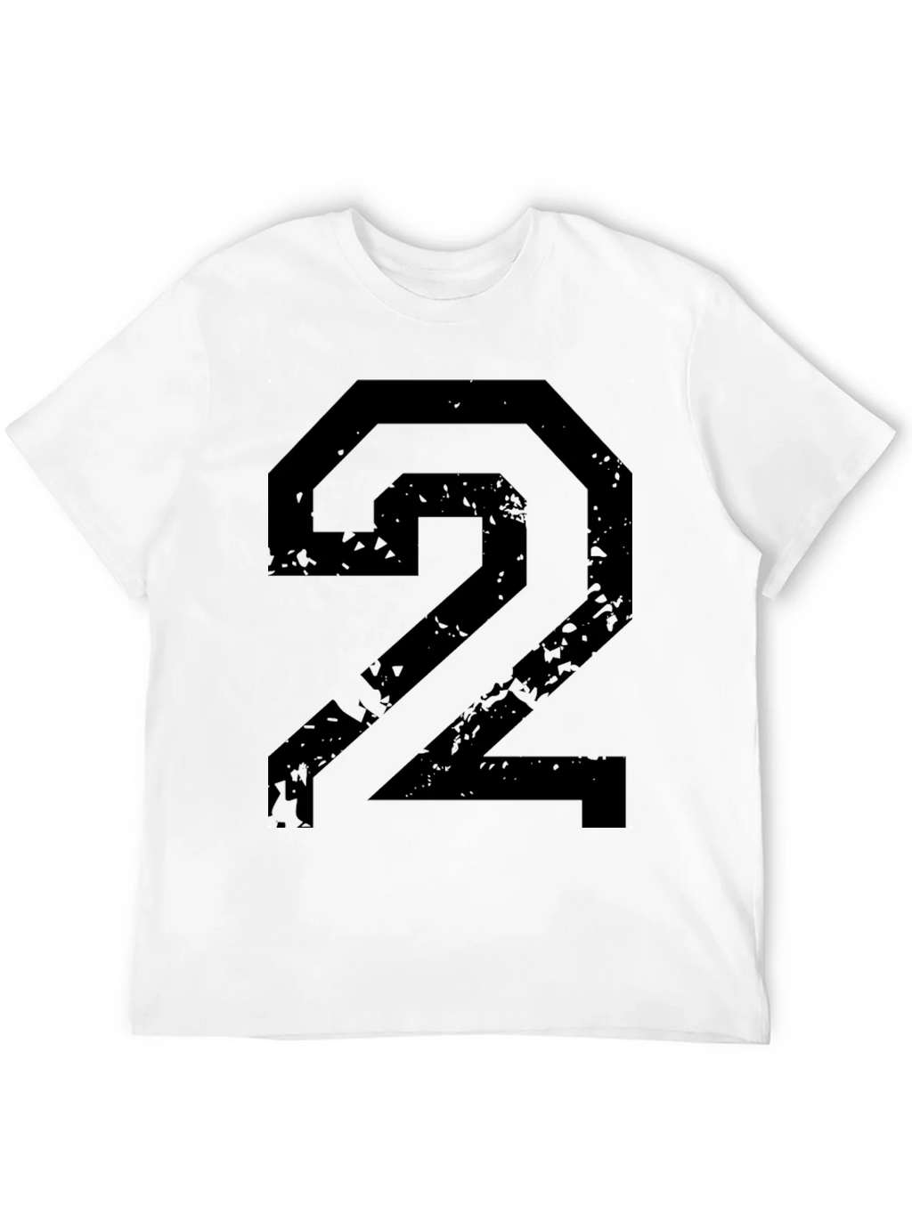 Distressed Number 2 Graphic Black T-Shirt product image 3