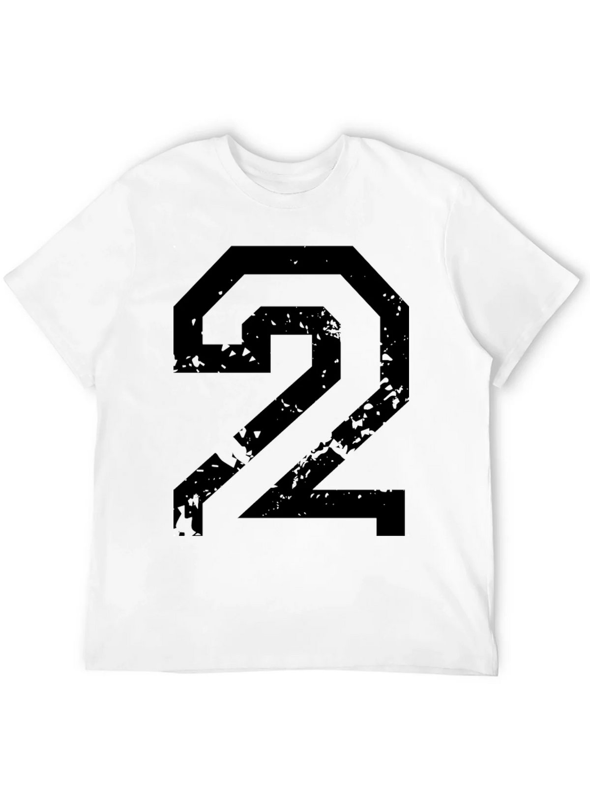 Distressed Number 2 Graphic Black T-Shirt product image 3