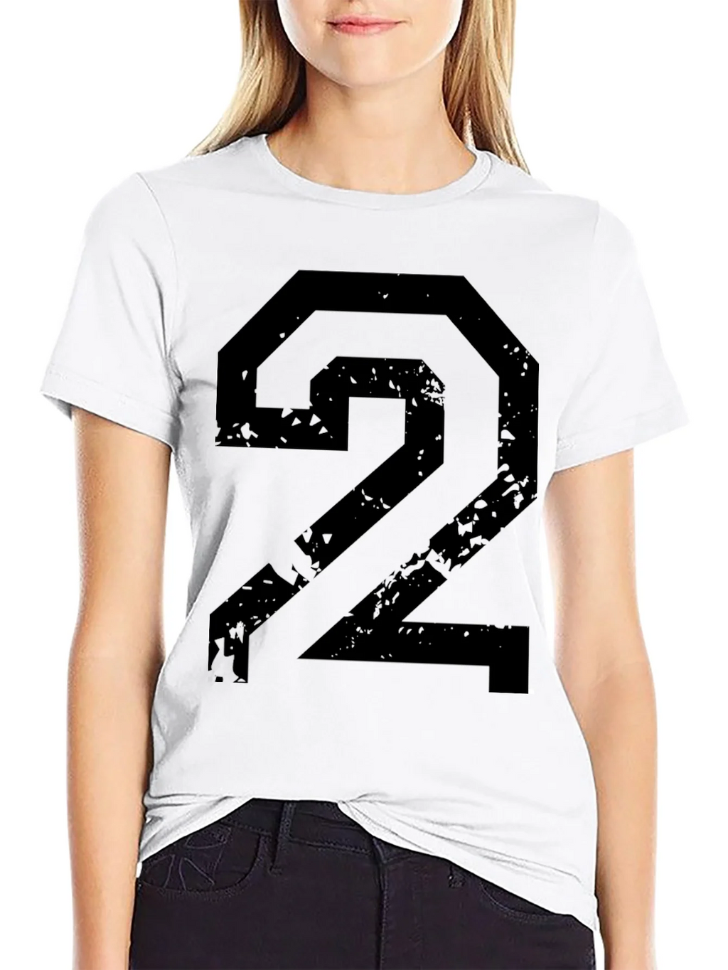 Distressed Number 2 Graphic Black T-Shirt product image 11