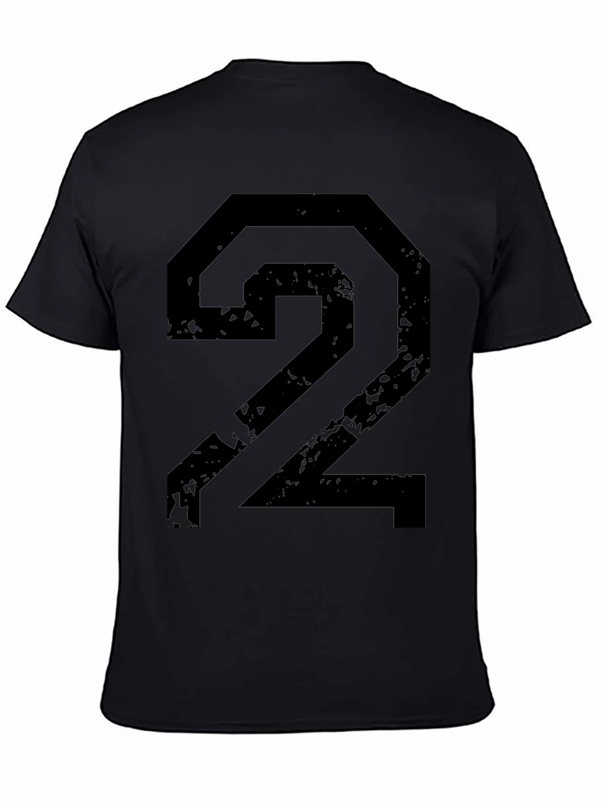 Distressed Number 2 Graphic Black T-Shirt product image 7
