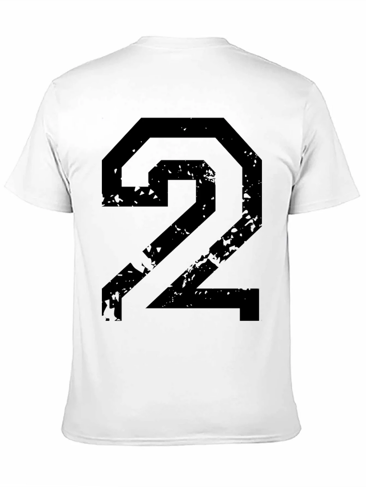 Distressed Number 2 Graphic Black T-Shirt product image 2