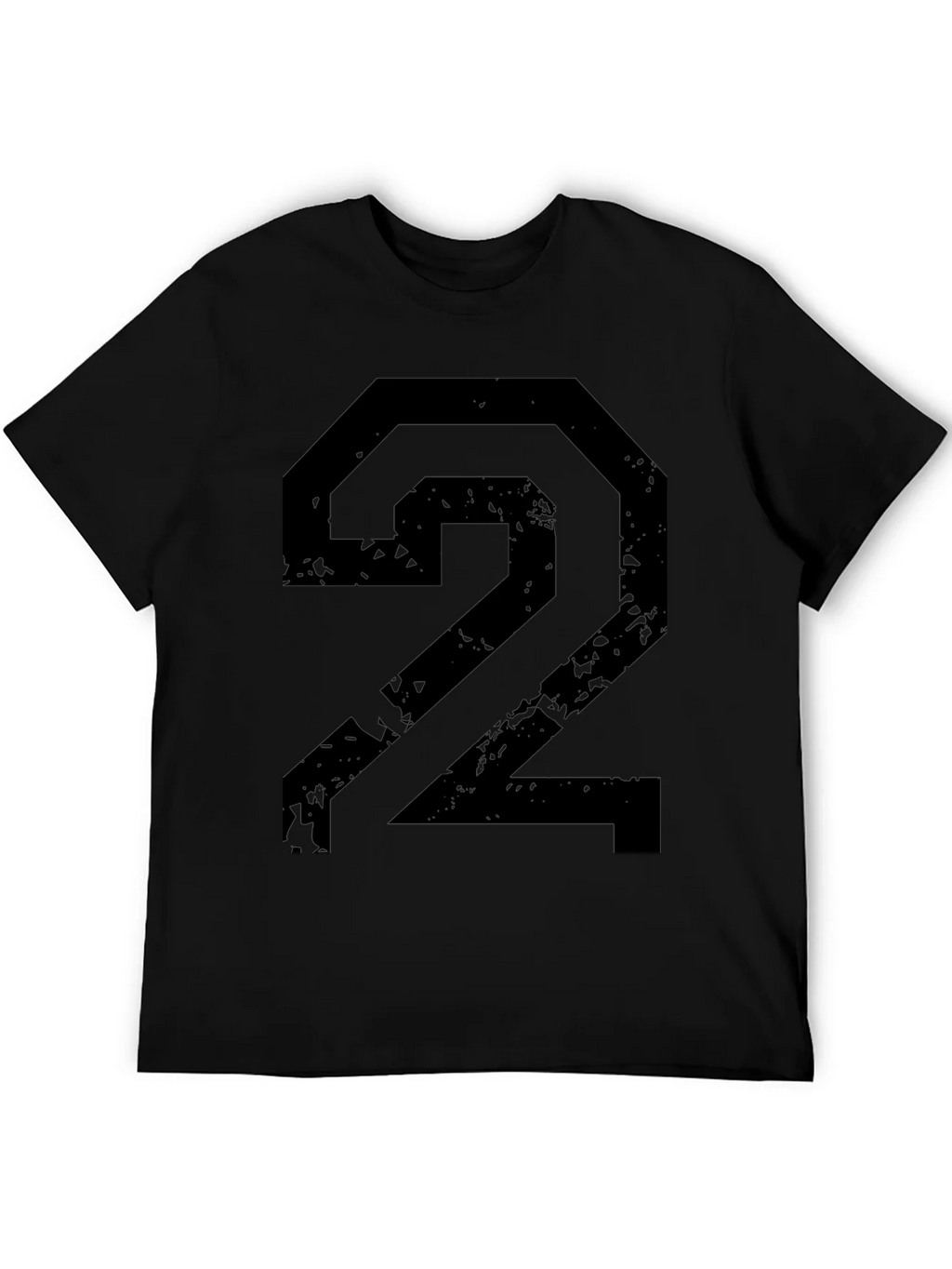 Distressed Number 2 Graphic Black T-Shirt product image 8