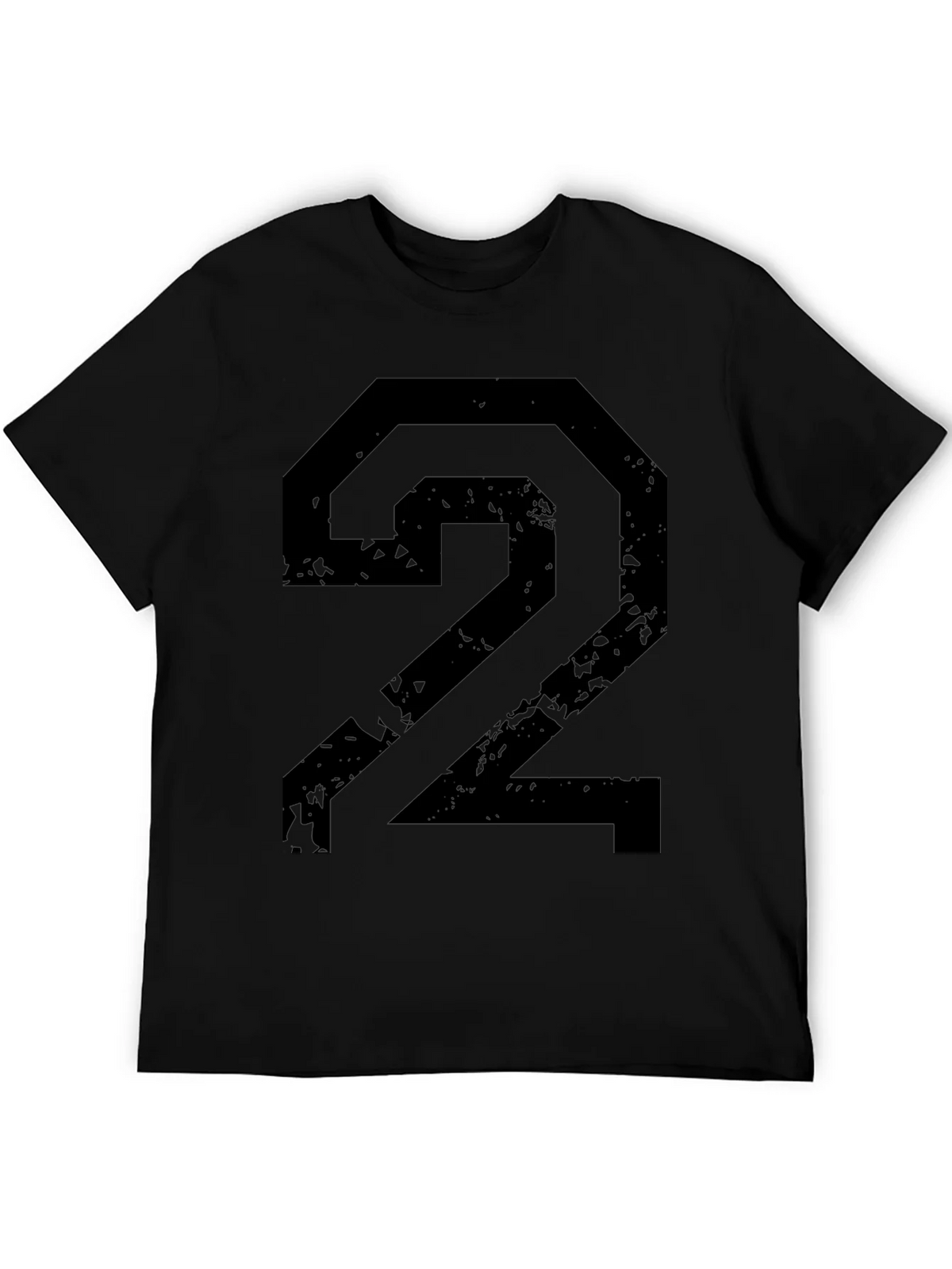 Distressed Number 2 Graphic Black T-Shirt product image 8