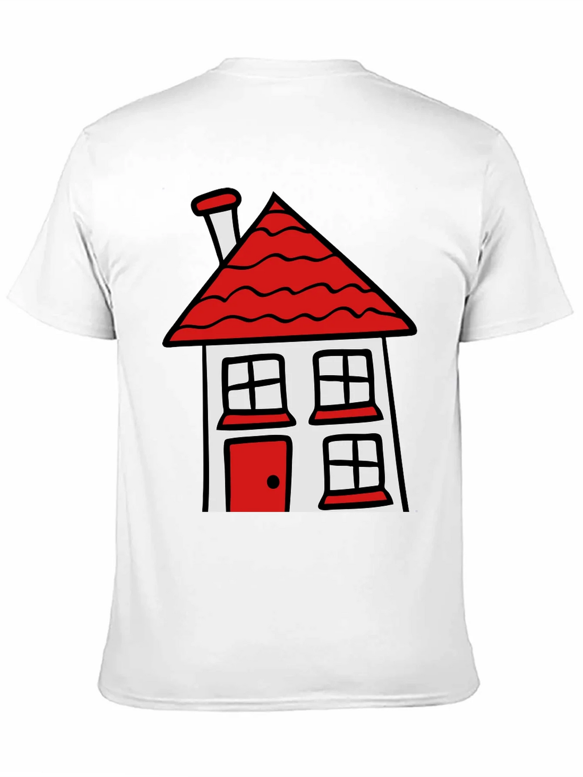 Cartoon House T-Shirt - Black Cotton Tee product image 2