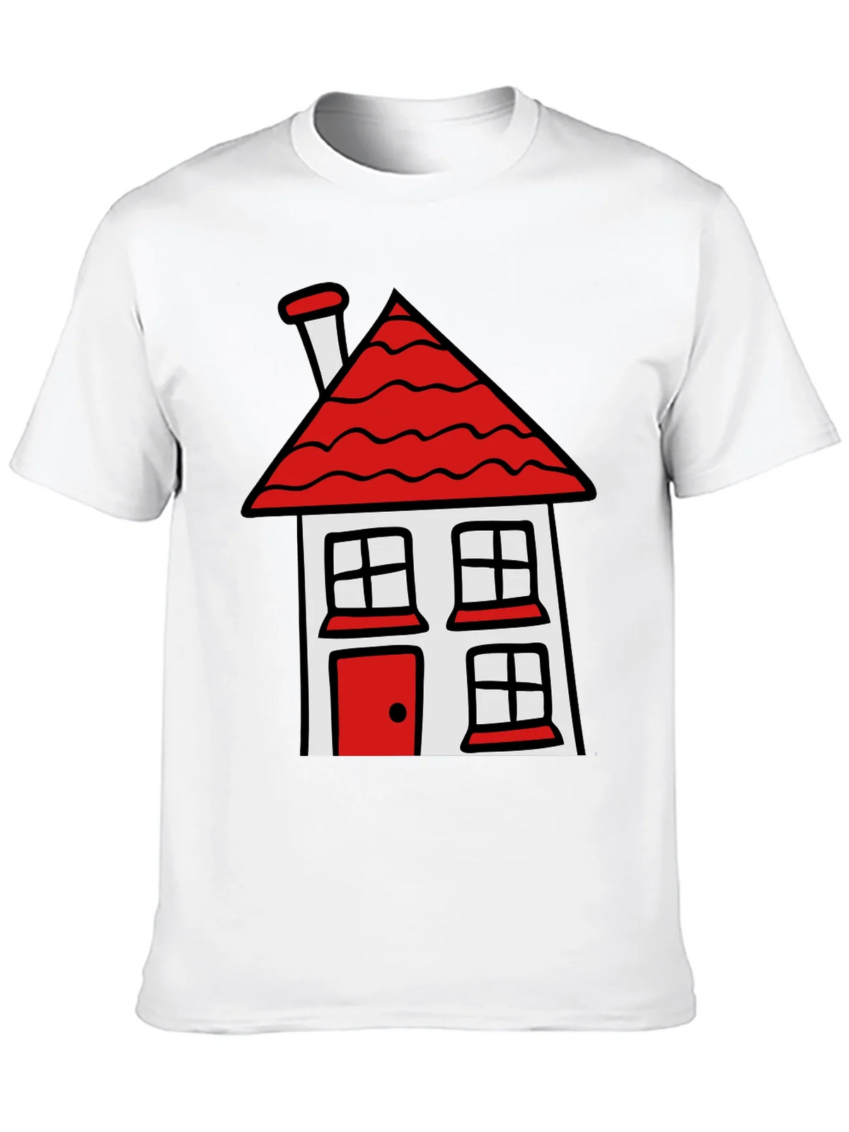 Cartoon House T-Shirt - Black Cotton Tee product image 12