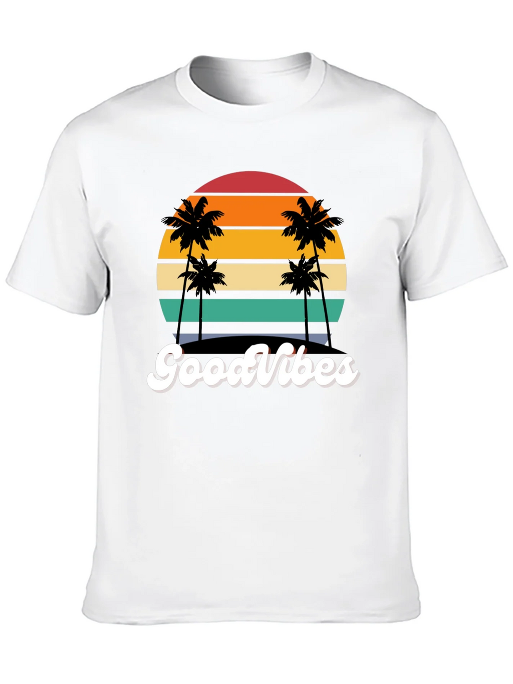 Retro Sunset Palm Tee - Good Vibes Only! product image 12