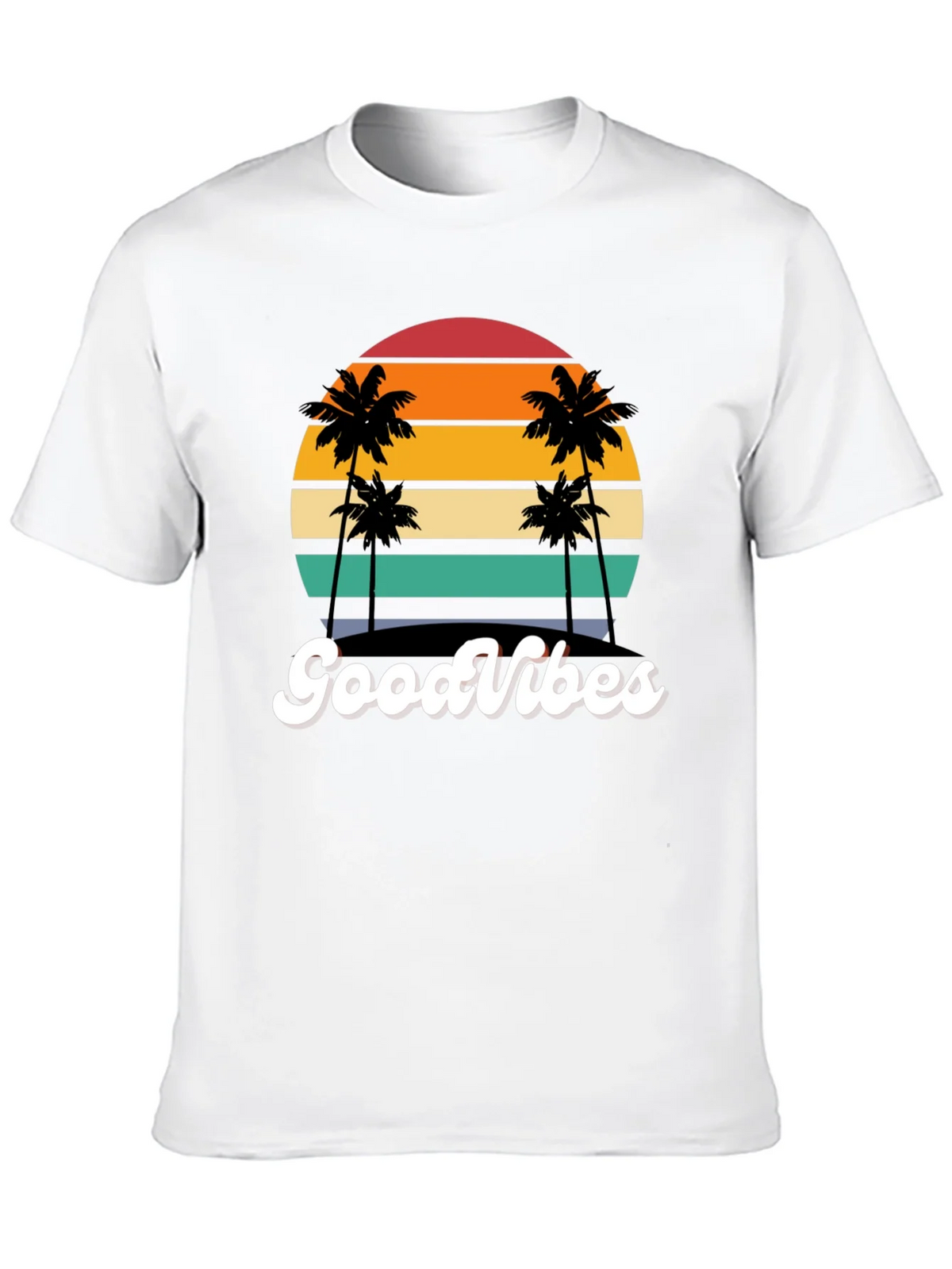 Retro Sunset Palm Tee - Good Vibes Only! product image 12