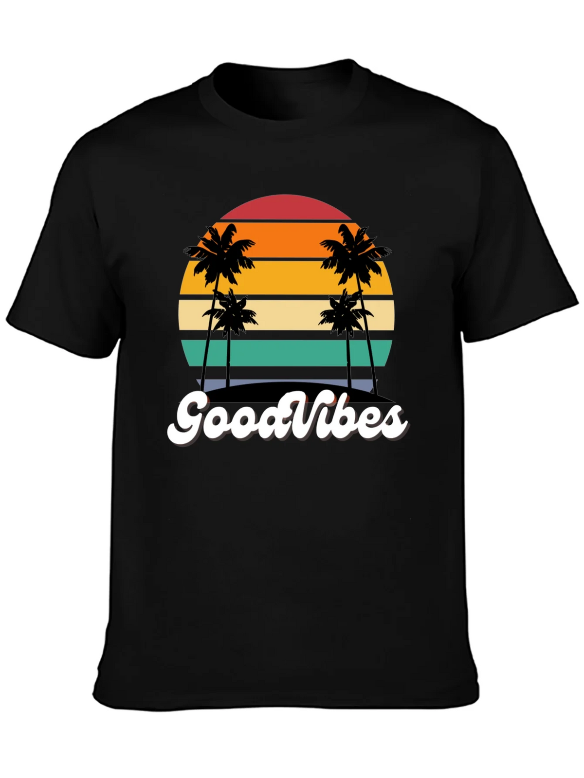 Retro Sunset Palm Tee - Good Vibes Only! product image 6