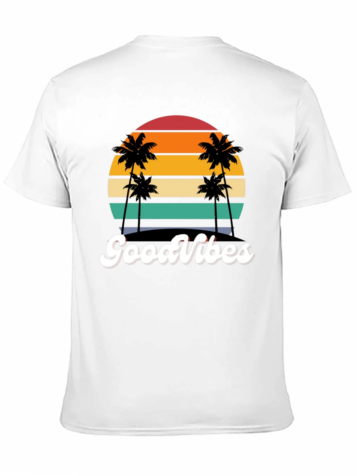 Retro Sunset Palm Tee - Good Vibes Only! product image 2