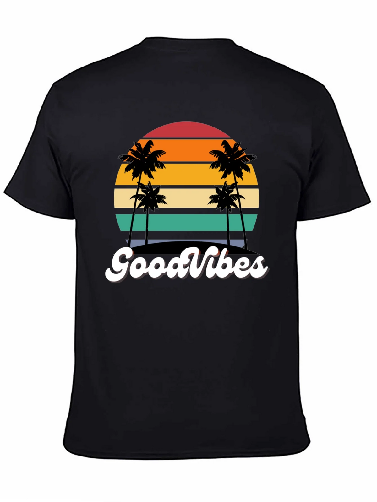 Retro Sunset Palm Tee - Good Vibes Only! product image 7