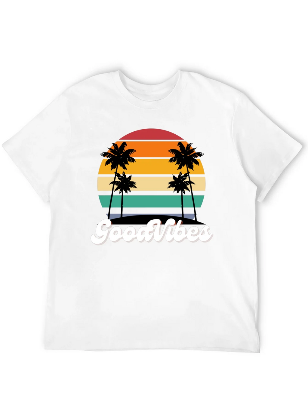 Retro Sunset Palm Tee - Good Vibes Only! product image 3