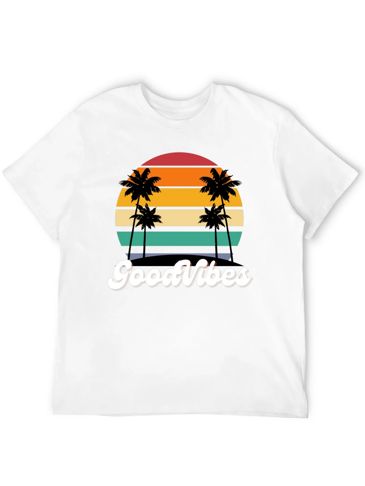 Retro Sunset Palm Tee - Good Vibes Only! product image 3