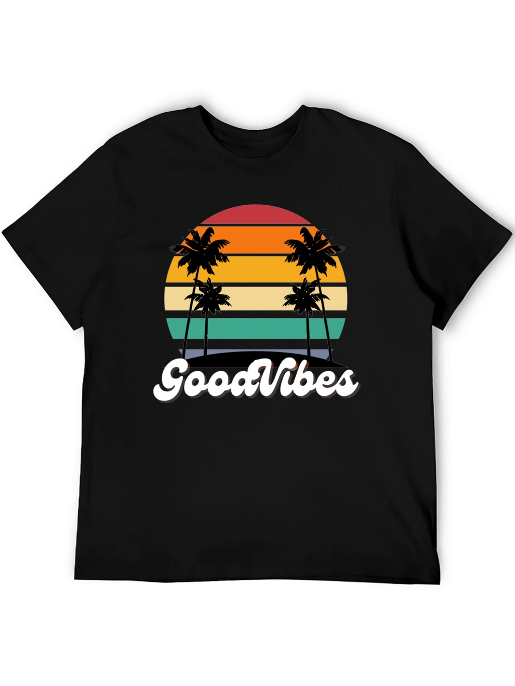 Retro Sunset Palm Tee - Good Vibes Only! product image 8