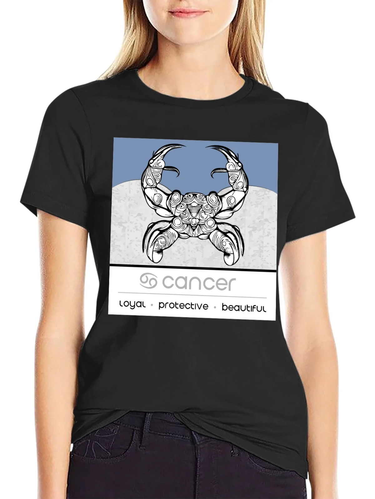Cancer Zodiac Graphic Tee - Loyal Protective Beautiful product image 5