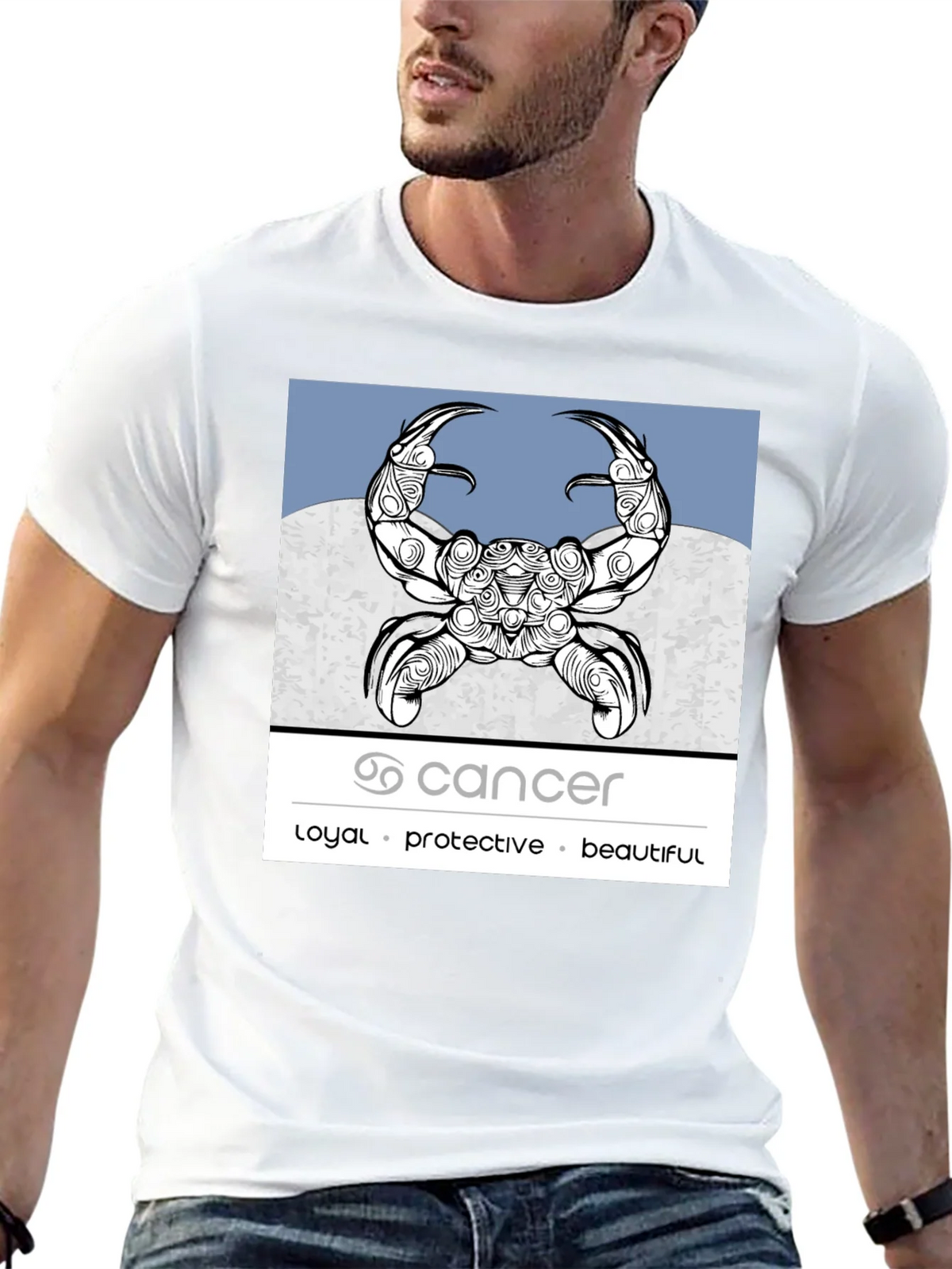 Cancer Zodiac Graphic Tee - Loyal Protective Beautiful product image 4