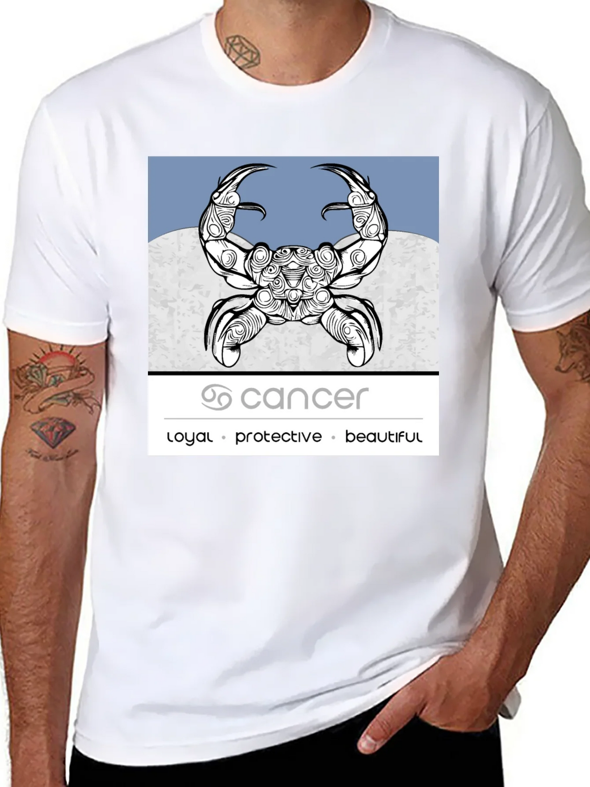 Cancer Zodiac Graphic Tee - Loyal Protective Beautiful product image 10