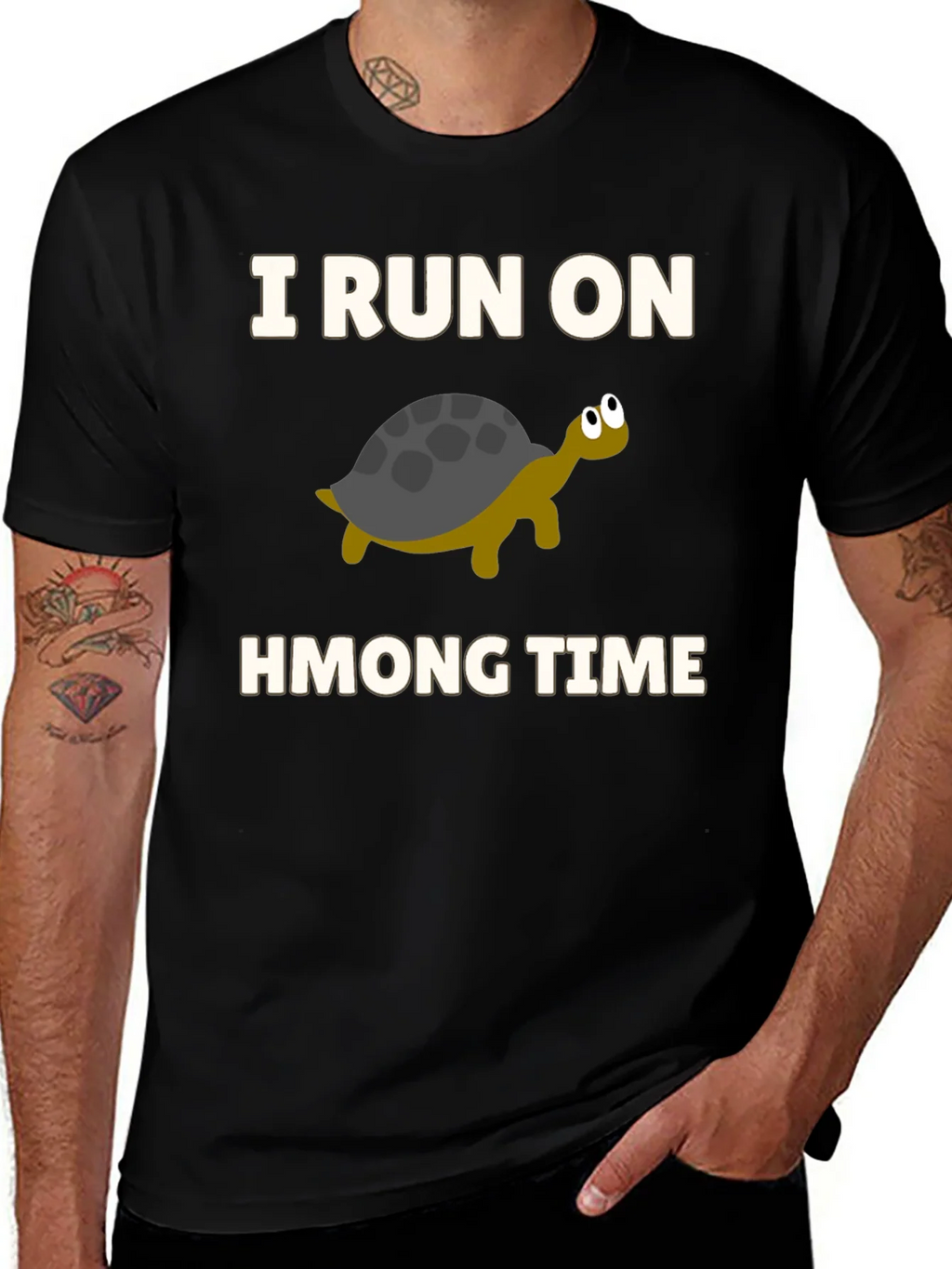 I Run on Hmong Time Turtle T-Shirt product image 1