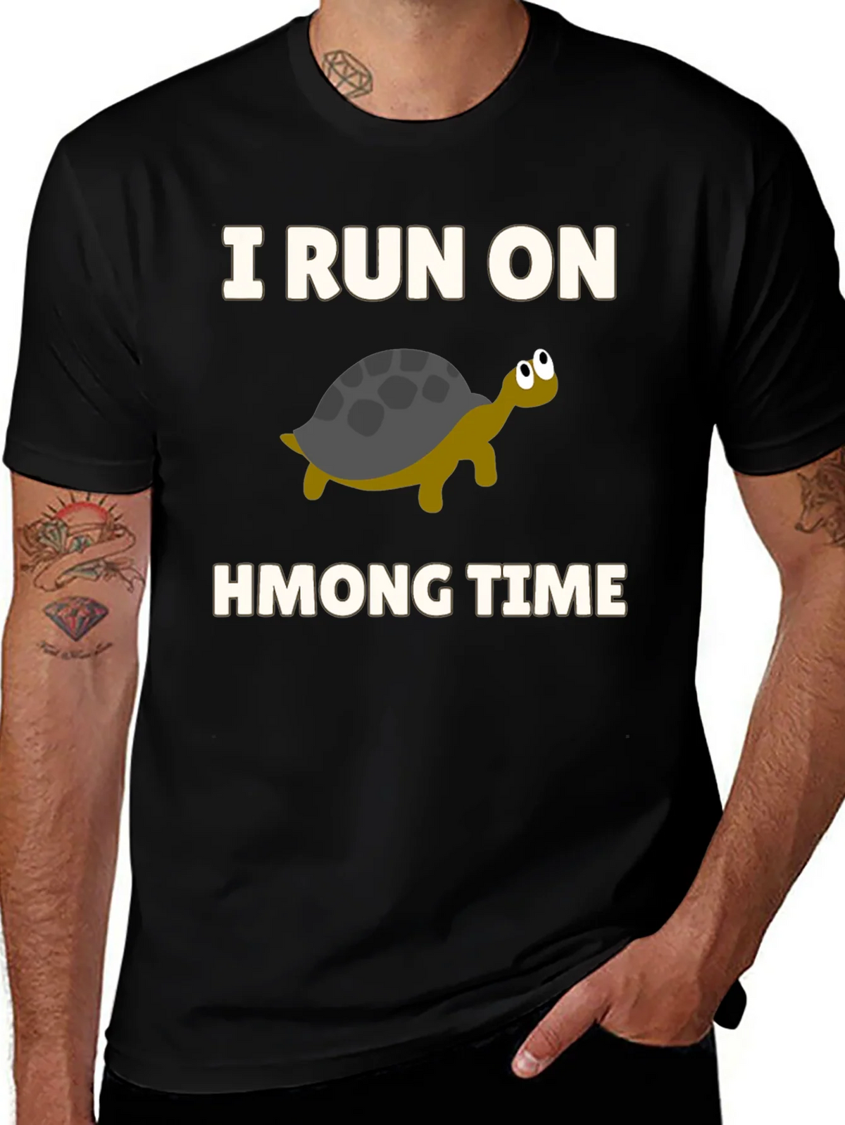 I Run on Hmong Time Turtle T-Shirt product image 1
