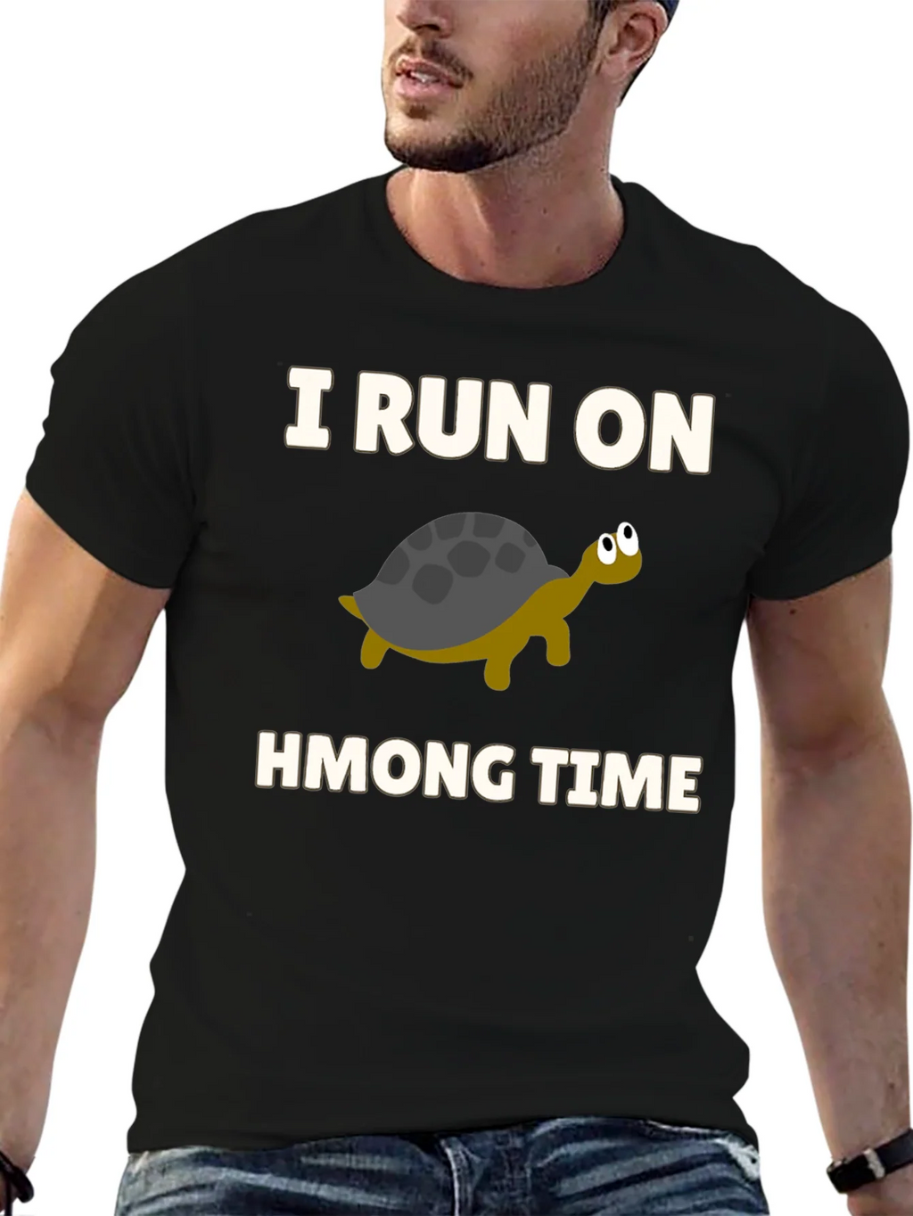 I Run on Hmong Time Turtle T-Shirt product image 9