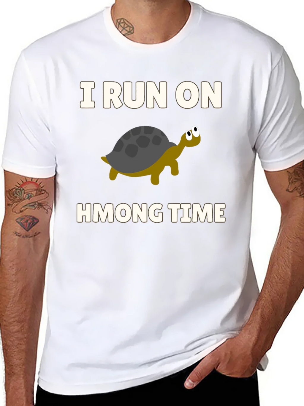I Run on Hmong Time Turtle T-Shirt product image 10