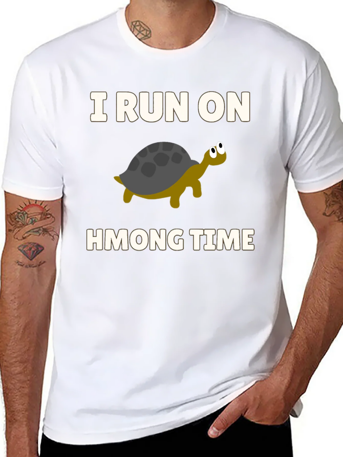I Run on Hmong Time Turtle T-Shirt product image 10