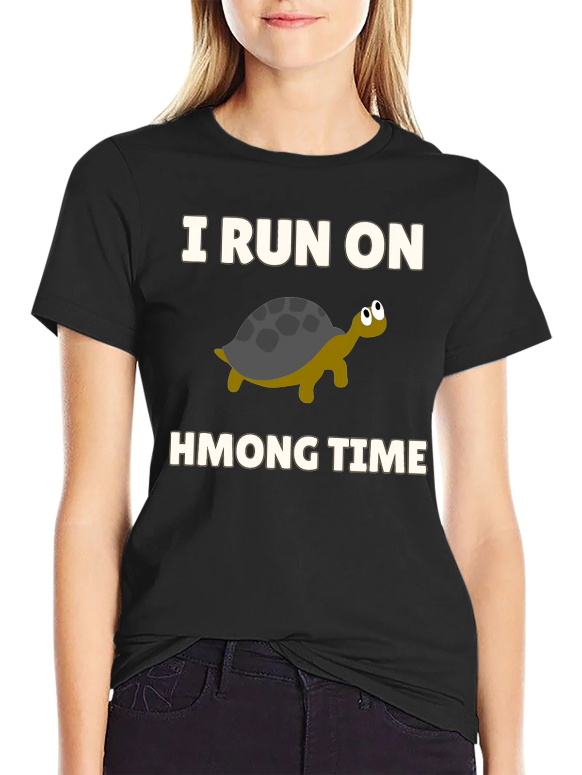 I Run on Hmong Time Turtle T-Shirt product image 5