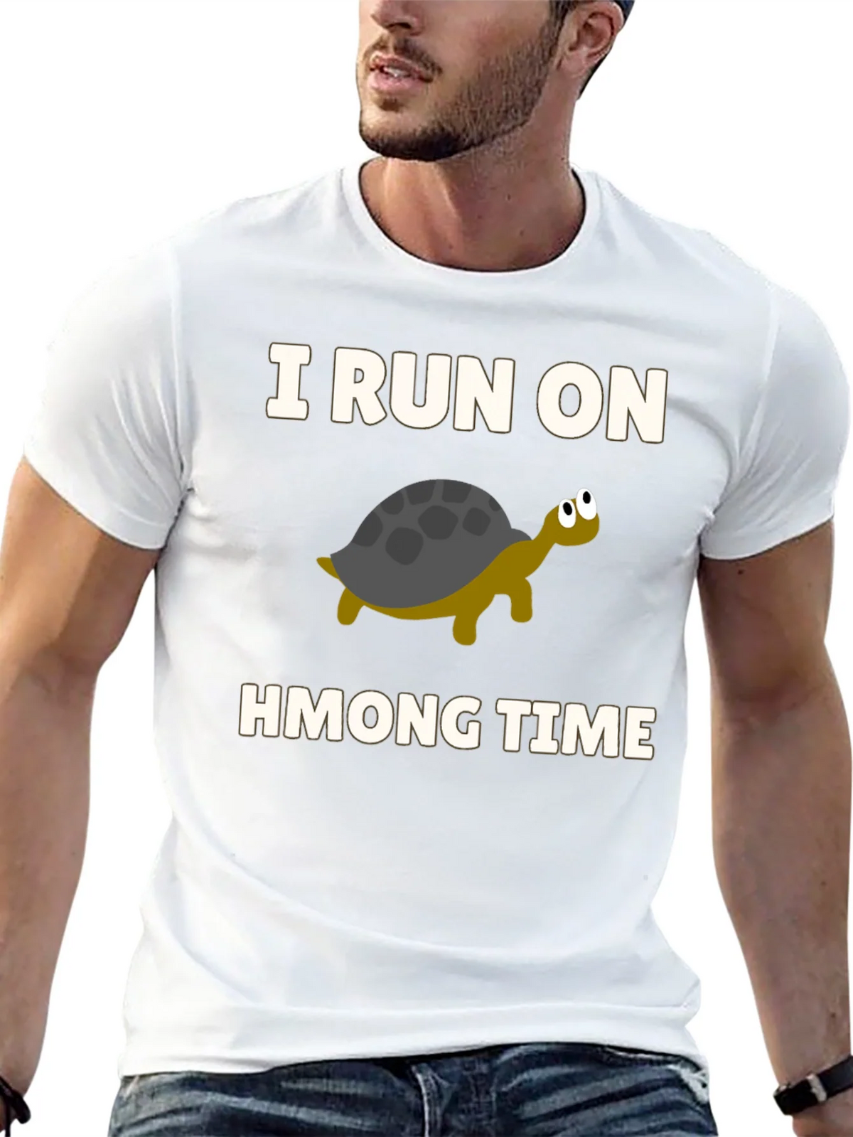 I Run on Hmong Time Turtle T-Shirt product image 4