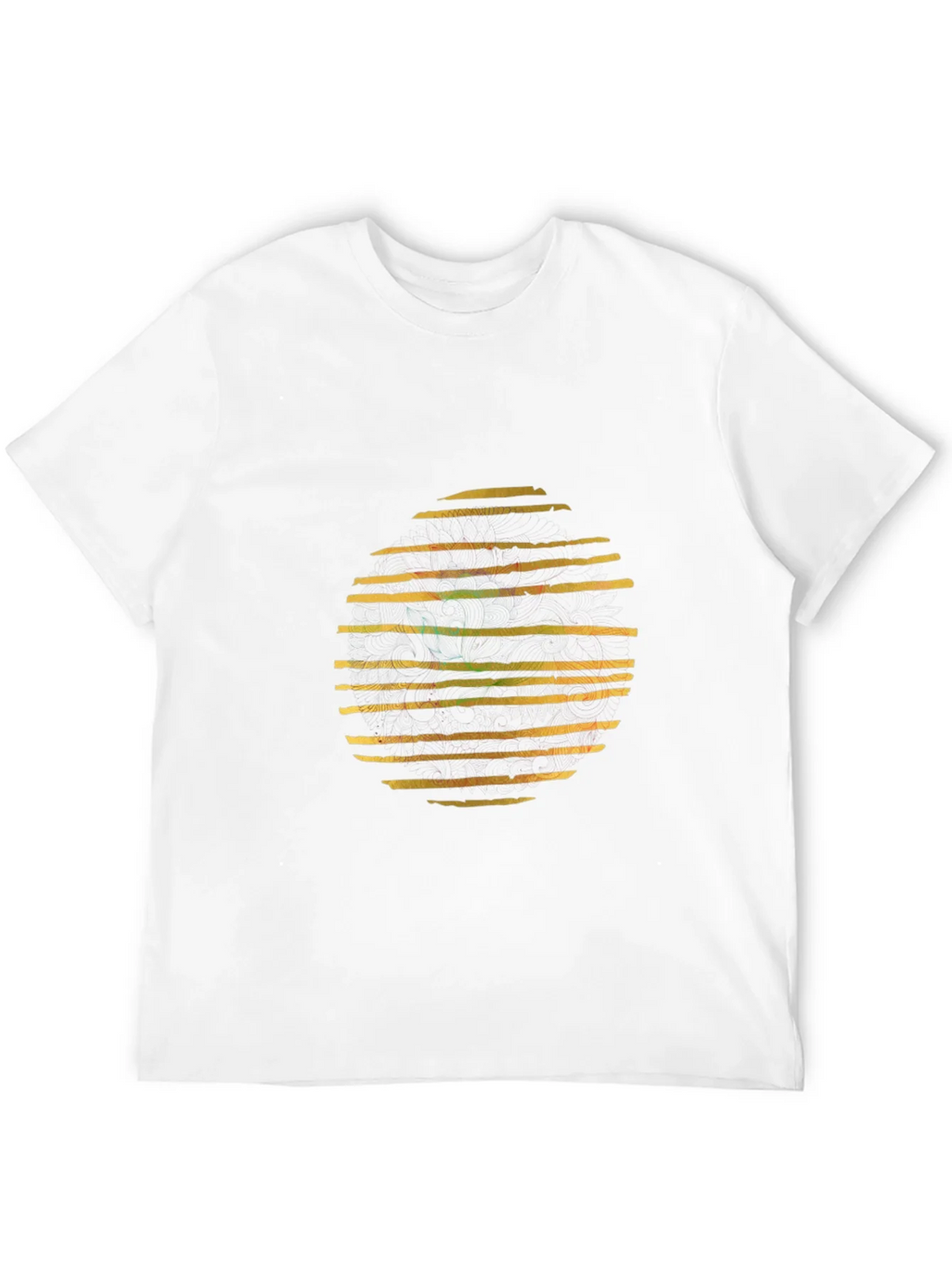 Abstract Striped Circle Graphic Black T-Shirt product image 3
