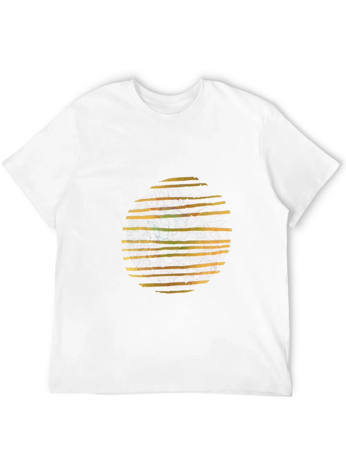Abstract Striped Circle Graphic Black T-Shirt product image 3