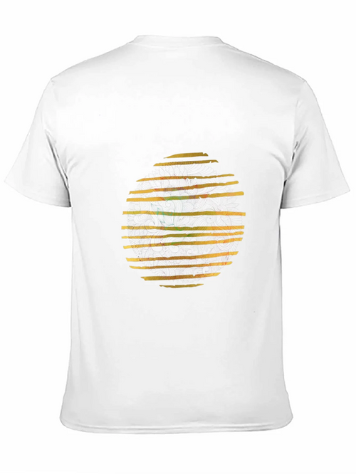 Abstract Striped Circle Graphic Black T-Shirt product image 2