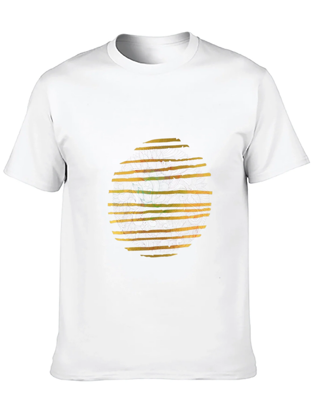 Abstract Striped Circle Graphic Black T-Shirt product image 12