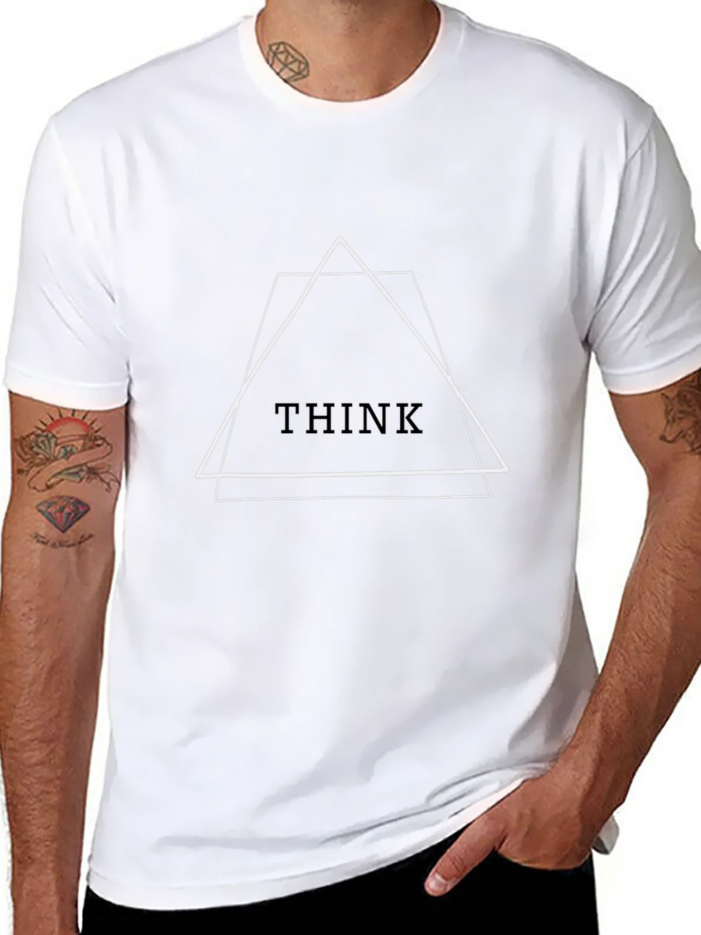 Geometric Think Tee - Modern Minimalist Design product image 10